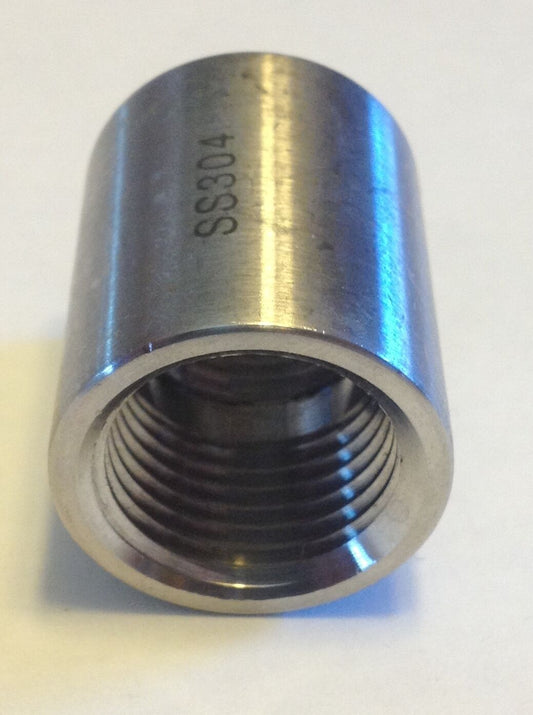 1/2in x 1/2in x 1 1/2 in Coupling, NPT, Female, Stainless Steel